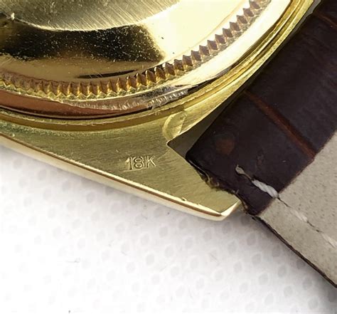 rolex 18k stamp|rolex pre 1995 hallmarks.